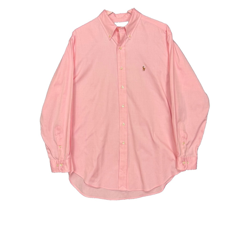 Ralph Lauren Shirt Mens 16.5 32/33 Pink Flesh Pony‎ Oxford Classic Fit Cotton